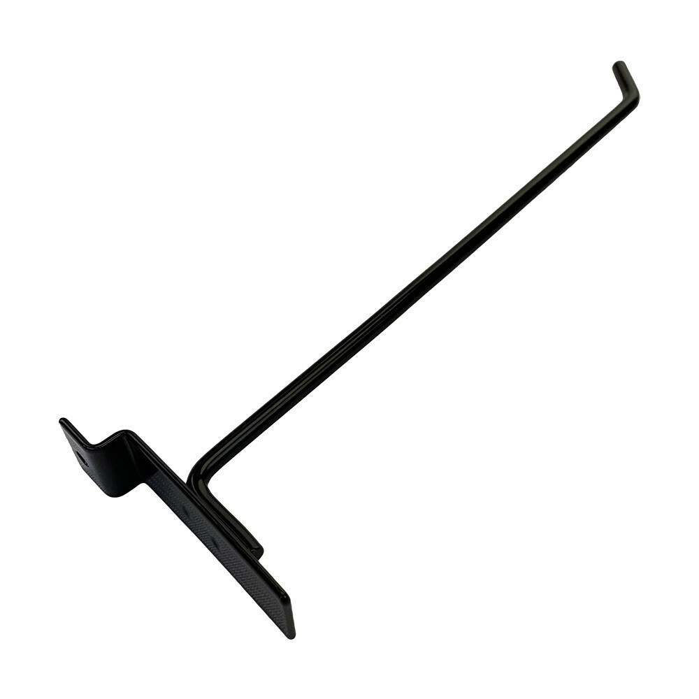12" Slatwall Hook Panel Display Hooks, 1/4" Thickness Metal, Black - PACK 24