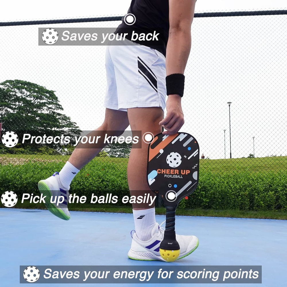 Pickleball Ball Retriever 2 Pack, Picks Up Balls Easily Without Bending Down,