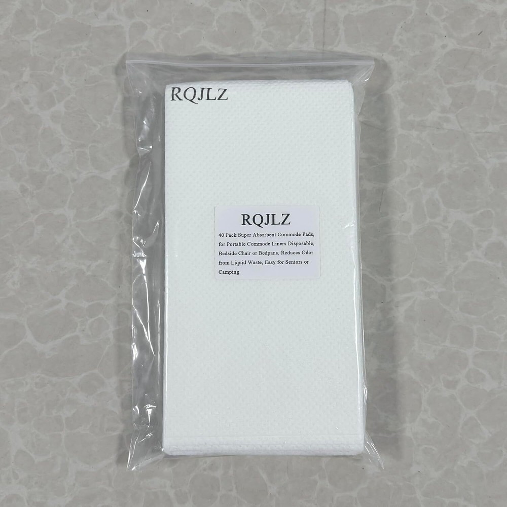 Super Absorbent Commode Pads, 40 Pack Bedside Pads for Portable White