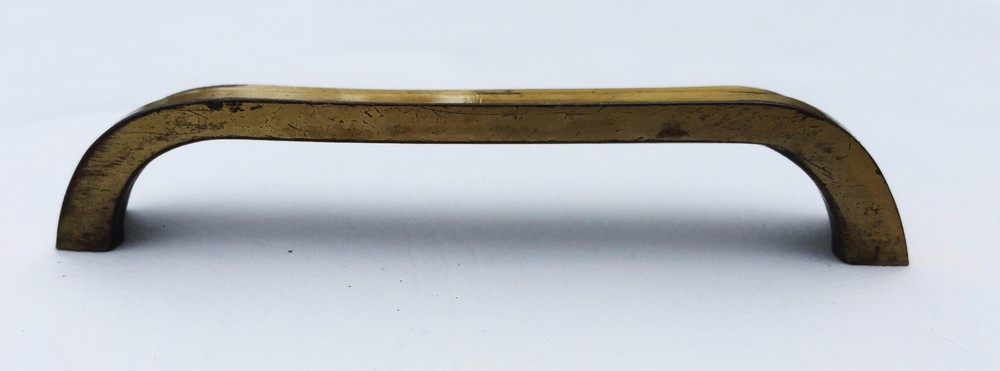 Brass Antique Hardware Art Deco Drawer Pull MCM Mid Century Modern 4" centers