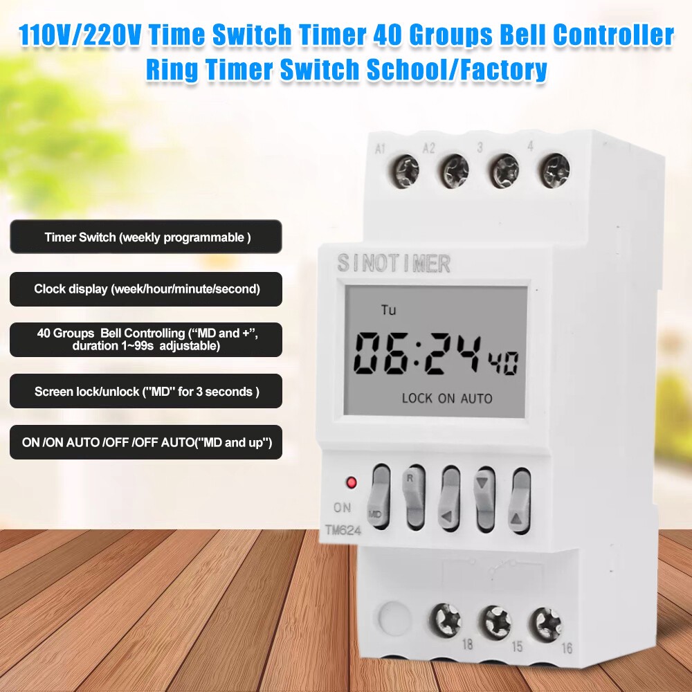 40 Groups School/Factory Bell Controller 1 Second Interval Ring Timer Switch