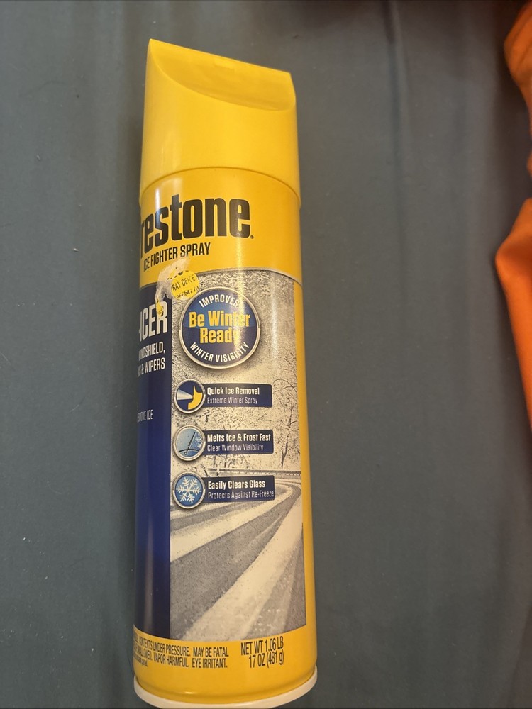 Prestone Windshield De-Icer-Spray Canister 17 oz Built In Ice Scraper Winter