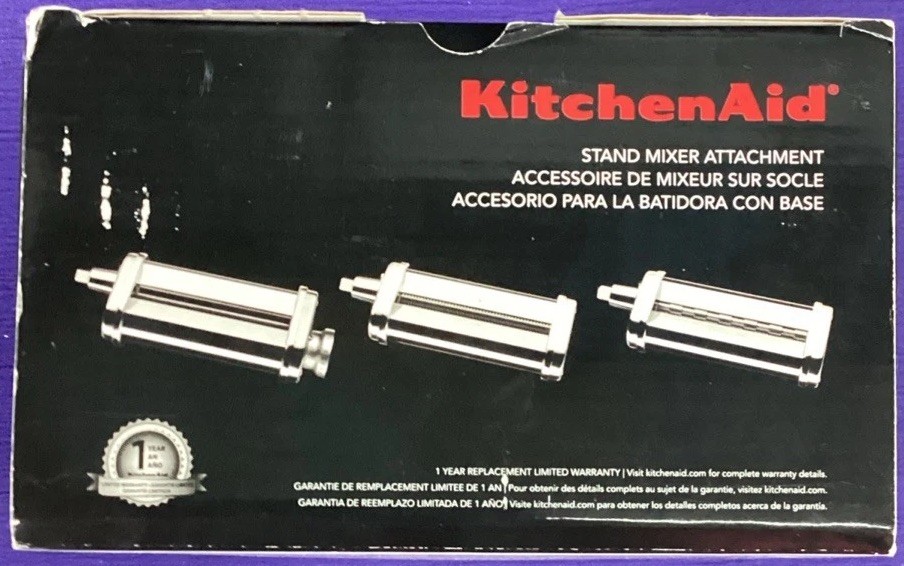 KitchenAid KSMPRA 3-Piece Pasta Roller & Cutter Set NEW