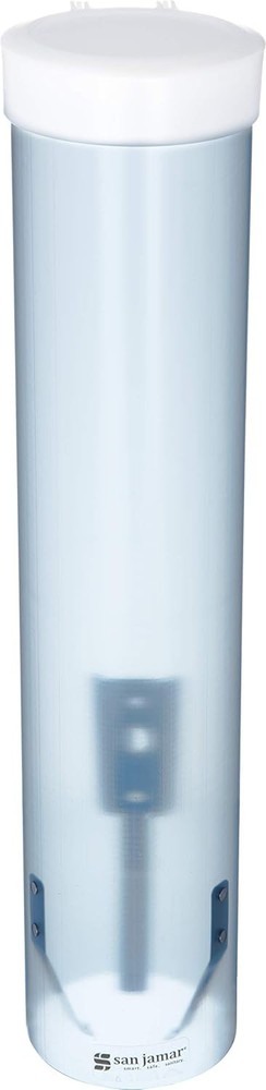 NEW San Jamar Medium Pull-Type Cup Dispenser 4-10 oz Cups with Flip Cap 16''BLUE