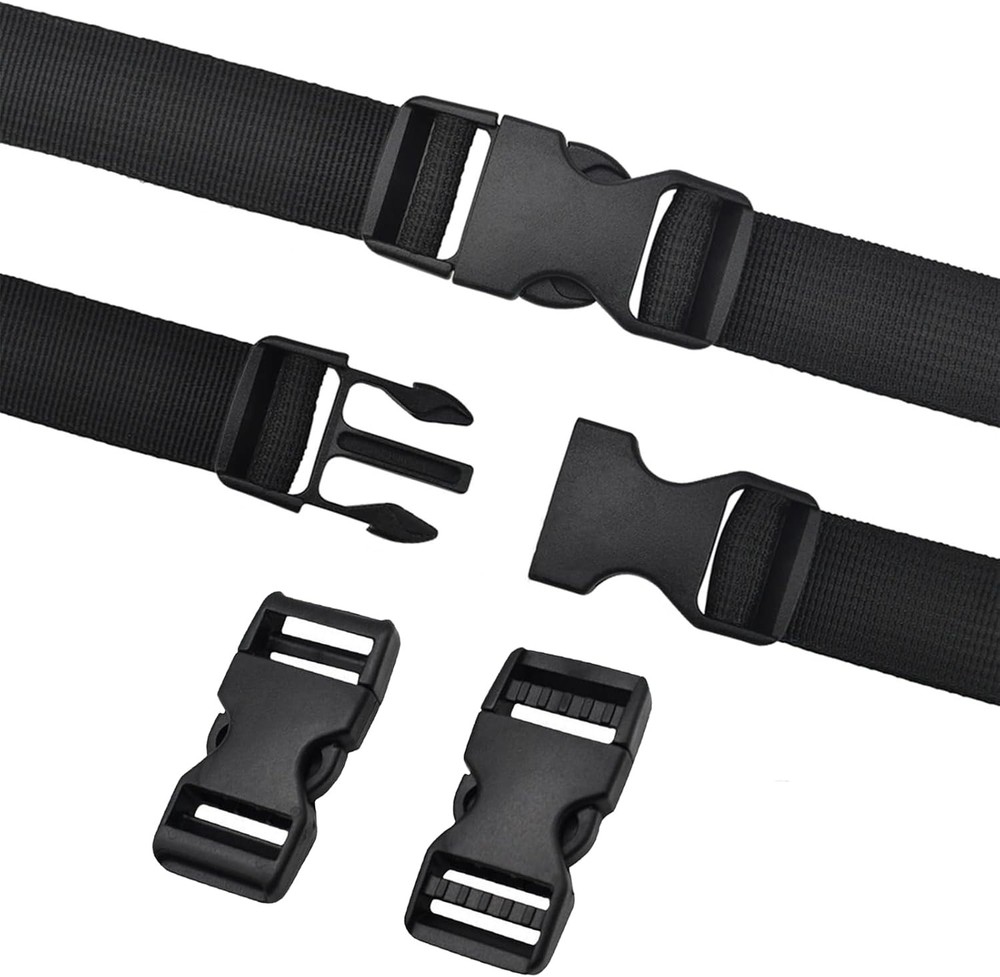 10 Pack Quick Side Release Buckles 0.75' Wide Dual Adjustable Clips Snaps No