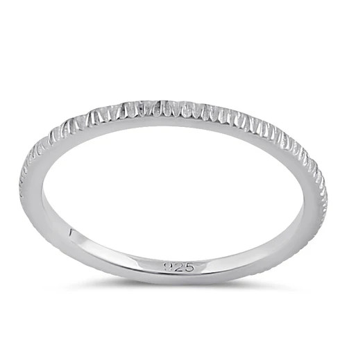 925 Sterling Silver Textured Band Ring