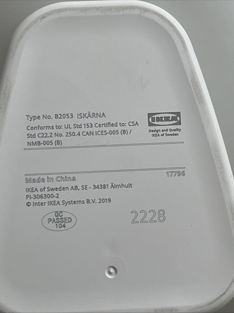 IKEA ISKÄRNA LED Table Lamp White Modern Face Design