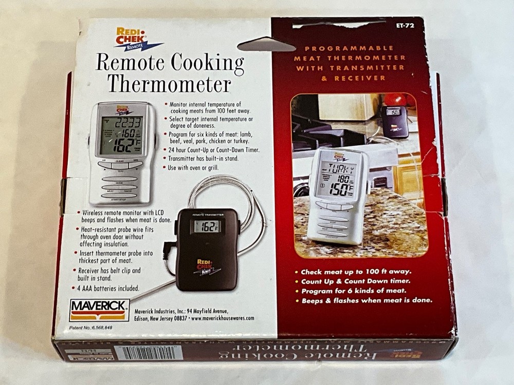 Maverick Remote Wireless Programmable Cooking Thermometer ET-72 Redi Chek