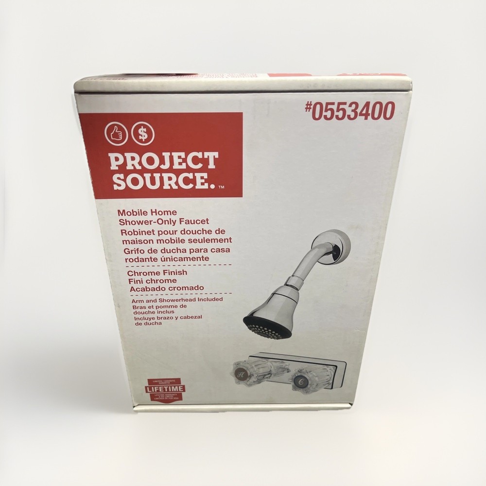 Project Source Chrome 2 handle Shower Faucet with Valve Mobile Home