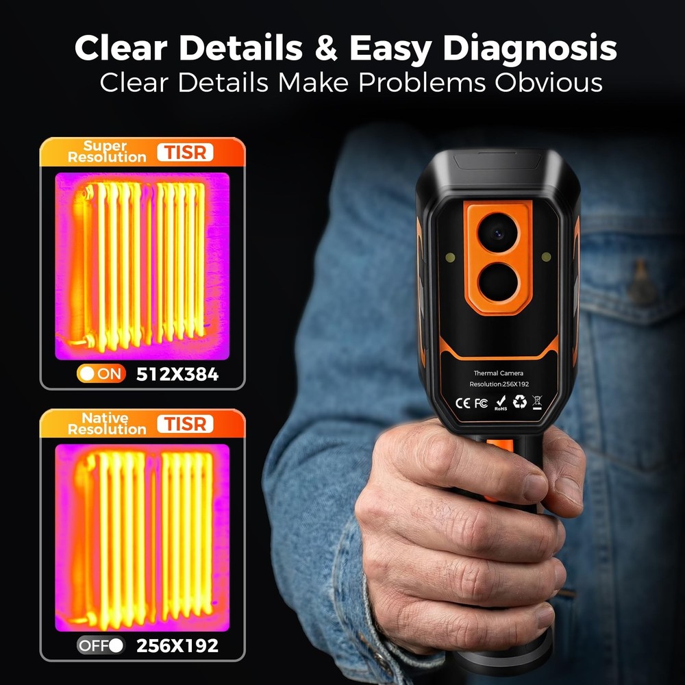 Handheld Dual Lens Thermal Imaging Camera with 2MP Visual Camera, 512×384 S