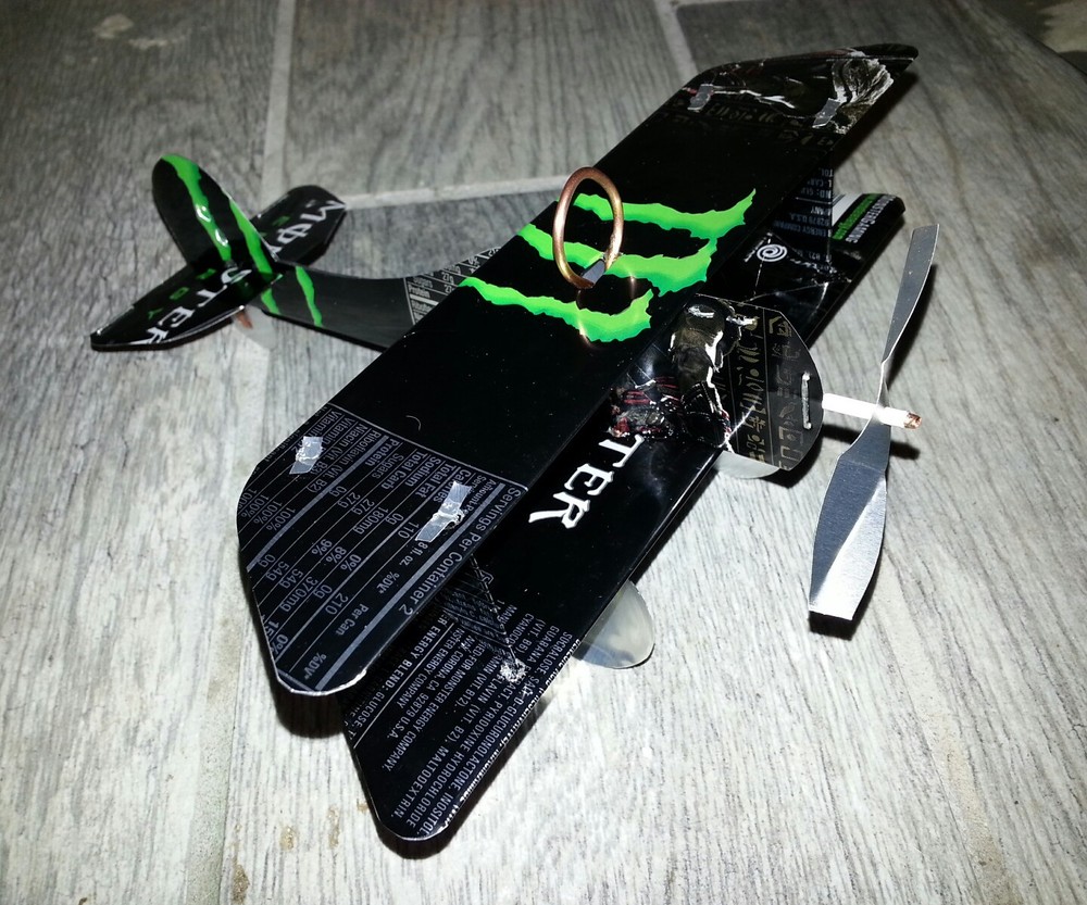 MONSTER ENERGY DRINK Airplane. Made from REAL cans