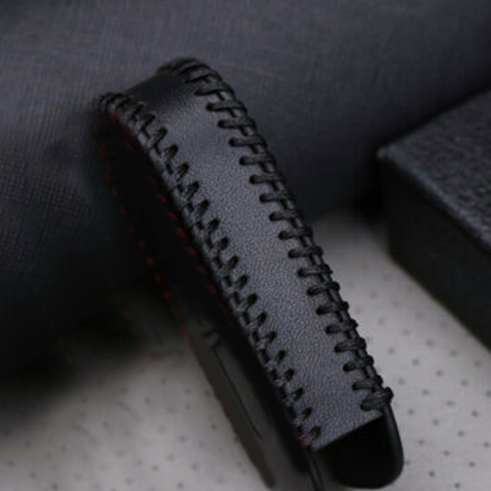 Key Case With Keychain Car Keychain Button Cover Leather