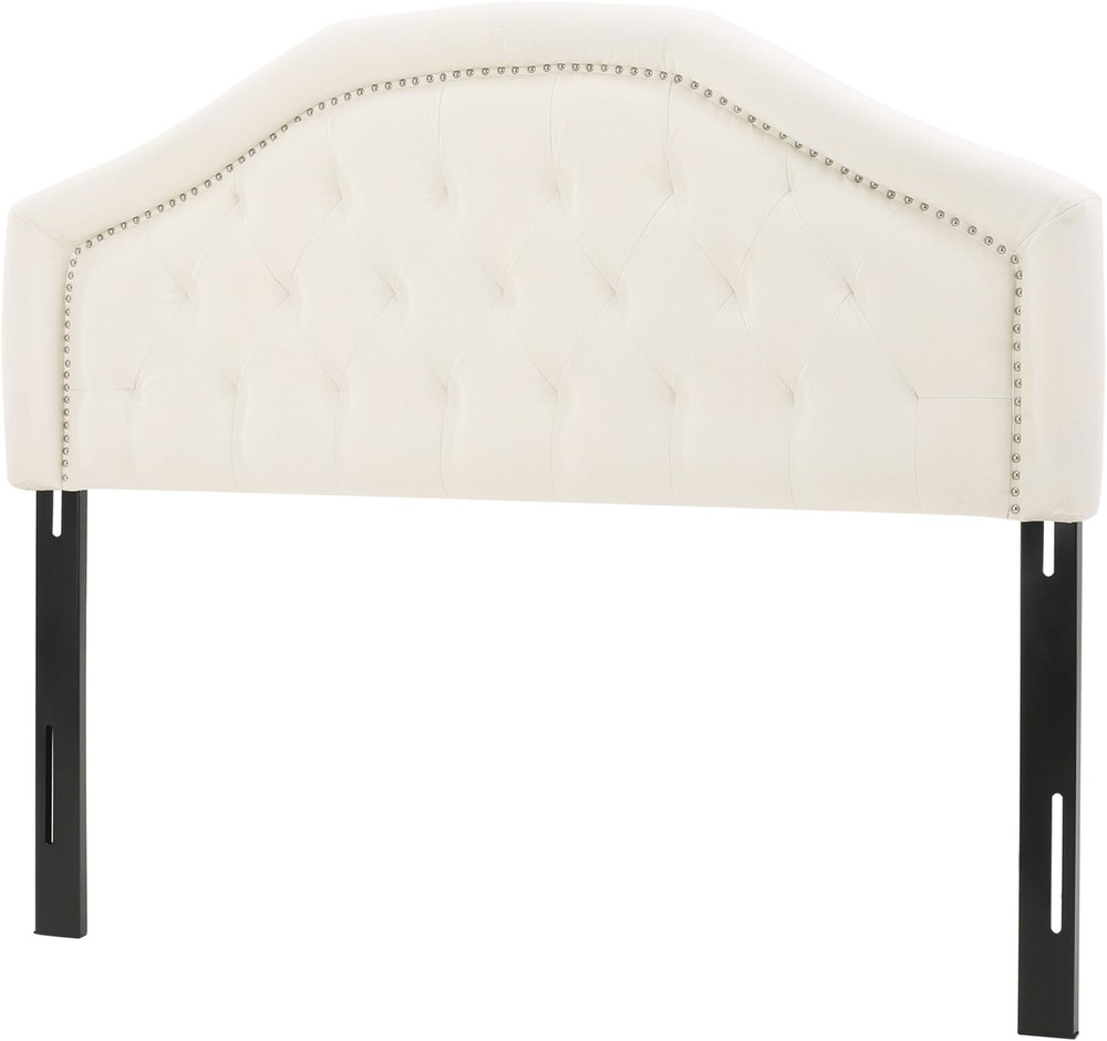 Contemporary Fabric Full/Queen Headboard, Ivory