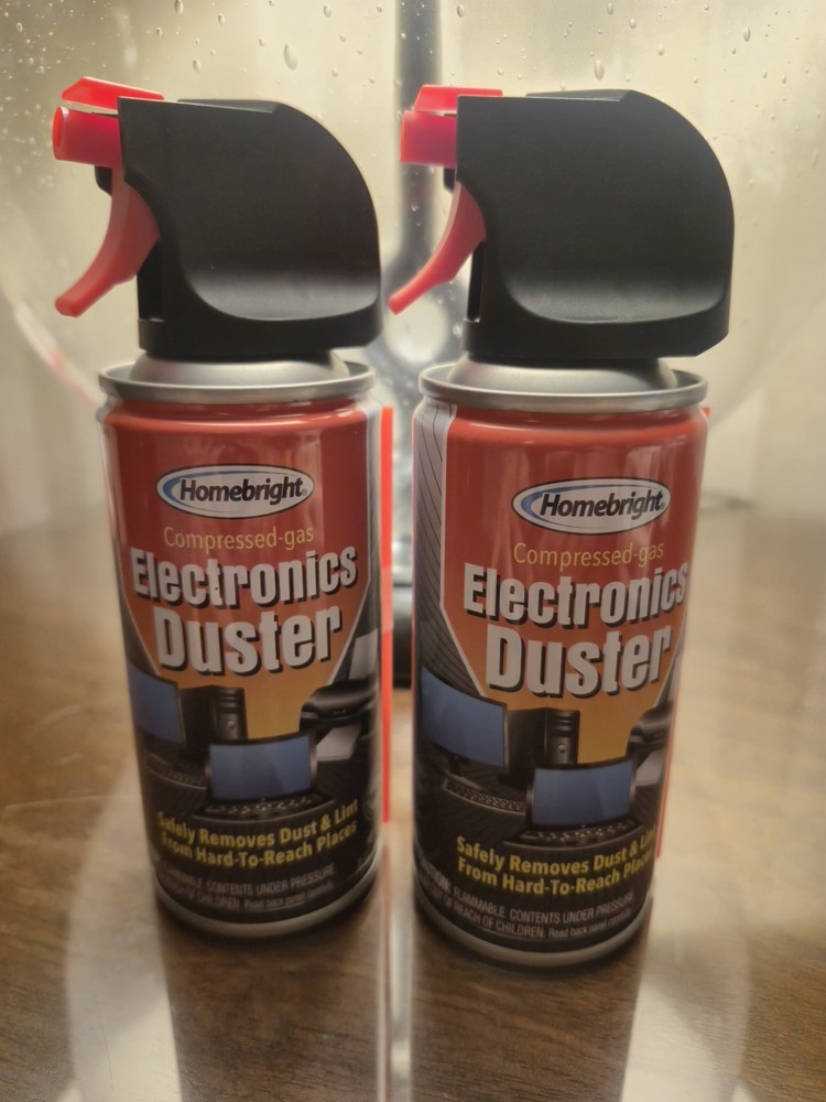 Homebright Electronics Duster Compressed Gas 2 Pack Dust Blower 2 oz Each