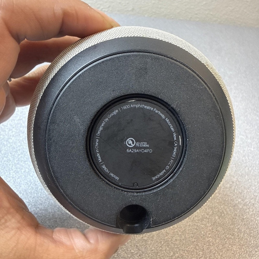 Google Home Smart Assistant Speaker White Slate Power Cable Tested Works