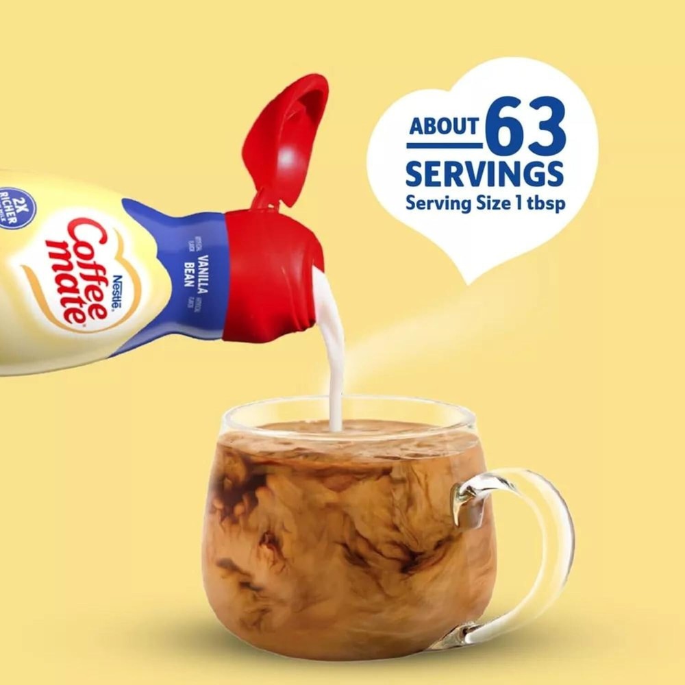 CoffeeMate Vanilla Bean Liquid Coffee Creamer 32 oz 2 pack w/ Bottle