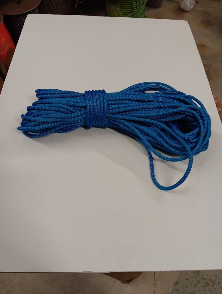 1/4 x 200 ft. Double Braid-Yacht Braid polyester rope. Marine Blue