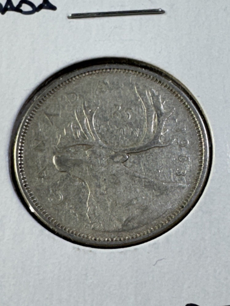 1963 Canada 25 Cents Silver Coin