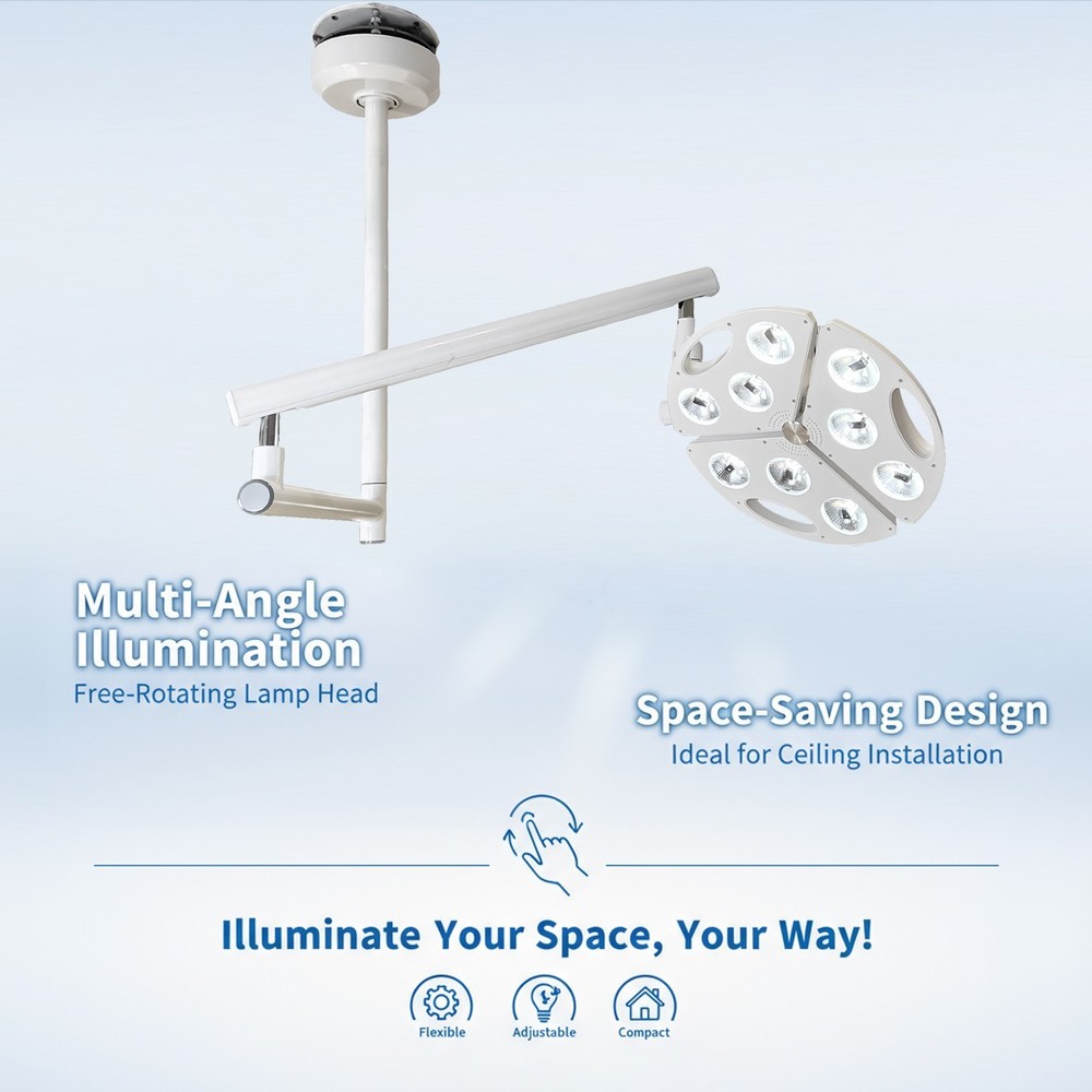 KWS 90W Dental LED Shadowless Surgical Light Ceiling Mounted Veterinary ExamLamp