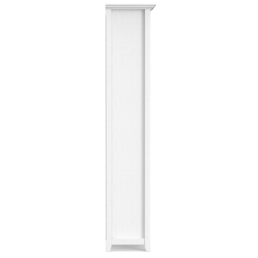 SIMPLIHOME Amherst SOLID WOOD 30 Inch Transitional 5 Shelf Bookcase in White For