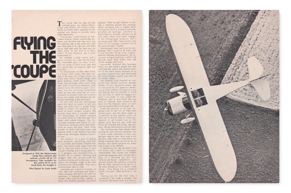 Monocoupe Aircraft Report 5/22/2024m