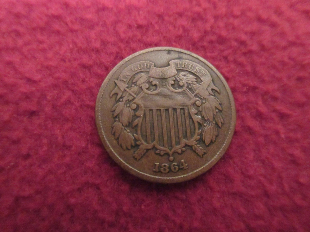 1864 U.S. Two Cent Piece Higher Grade Original Coin