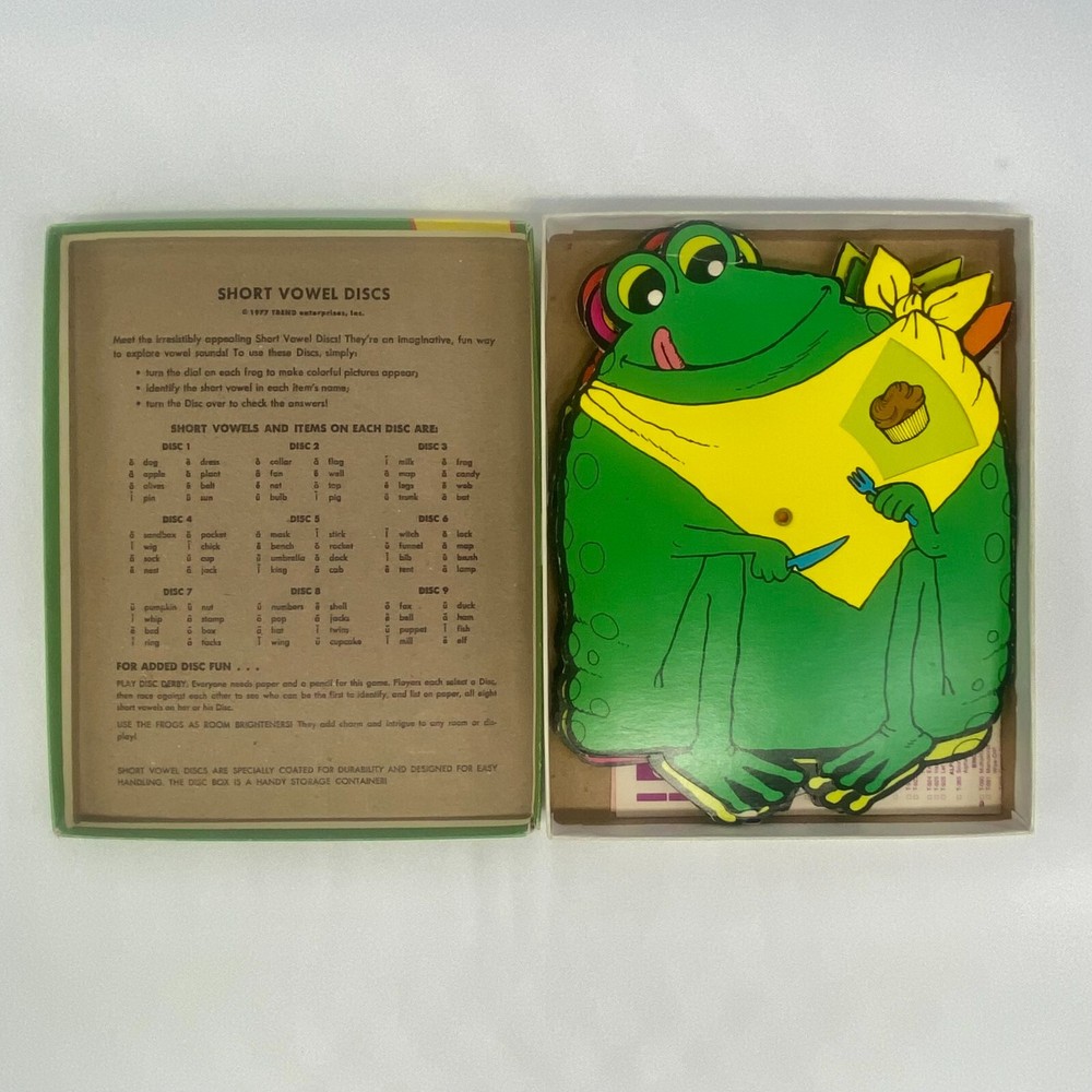Short Vowel Discs Frogs Learning Elementary Game 1977 Trend Enterprises Phonics