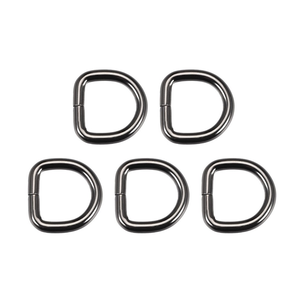 5Pcs 0.8" Semicircular Black Ring Buckle for DIY Craft Belts