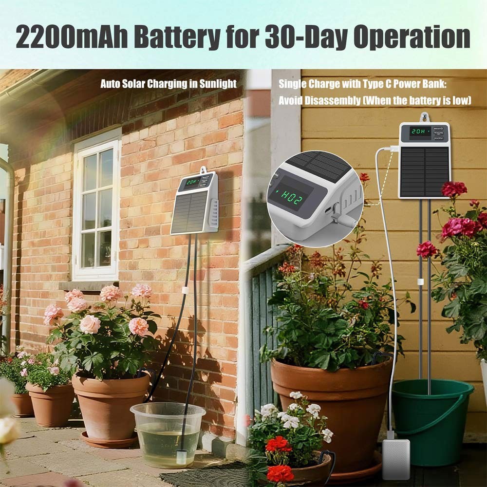 NEW Solar Watering Set Automatic Plant Irrigation Timer Irrigation System