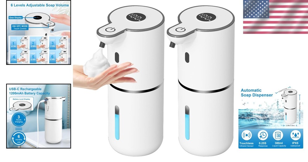 Rechargeable Touchless Soap Dispenser Pair