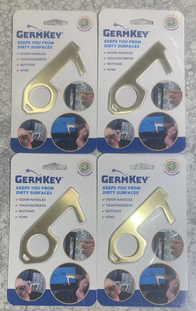 4 Packs Germ Key Solid Brass No Touch Touch Pad Took Open Doors Antimicrobial