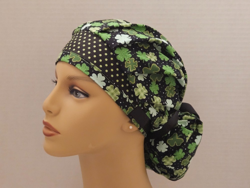 Bouffant/Ponytail Scrub Hat- St. Patrick's