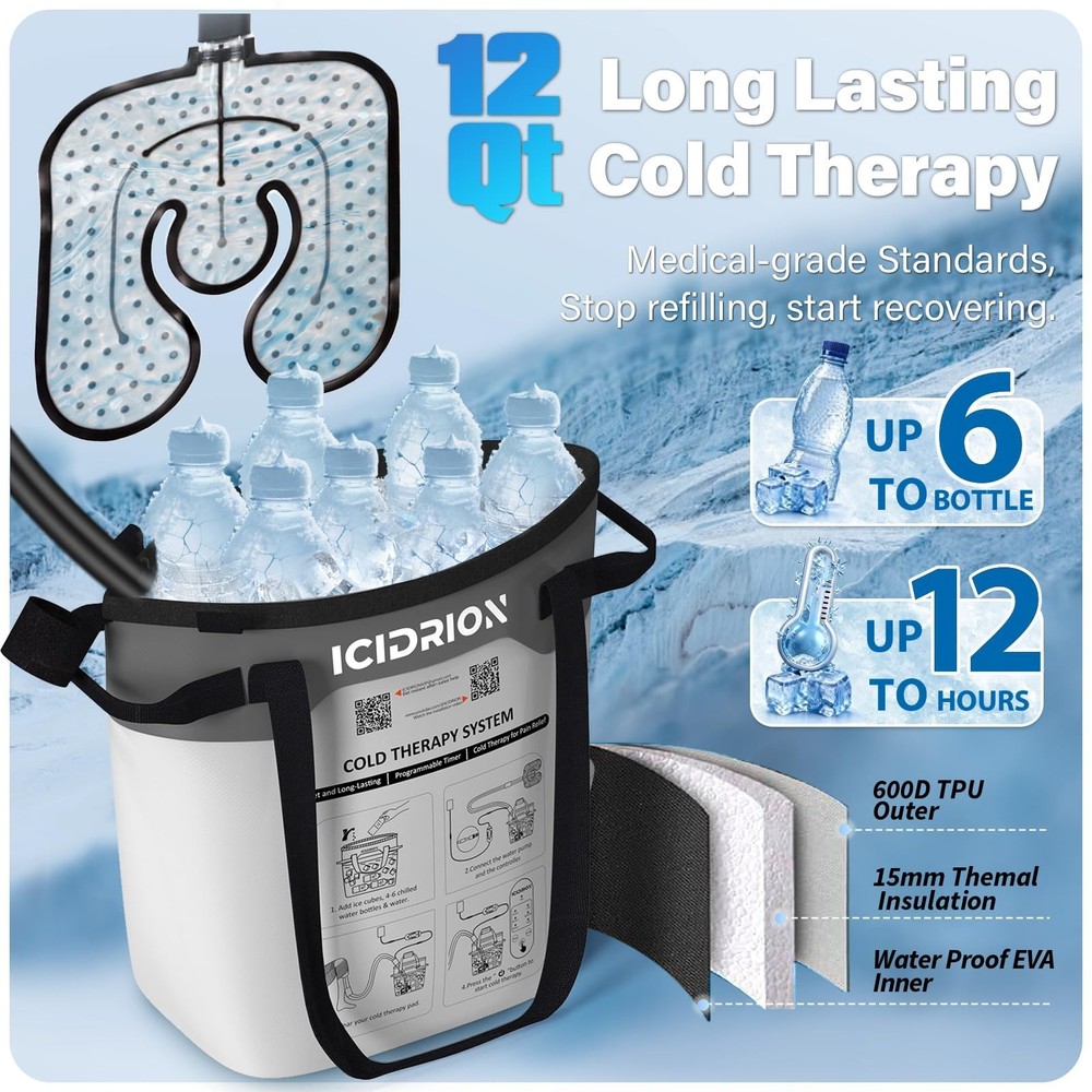 Cold Therapy Machine, Programmable Ice Machine for Hip After Surgery, Portabl...
