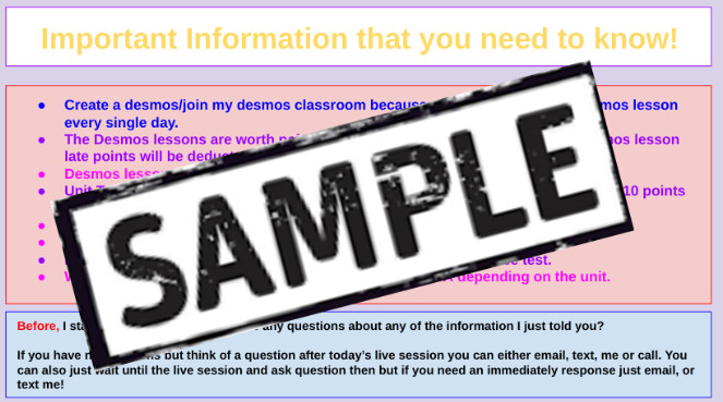 Important Information Template