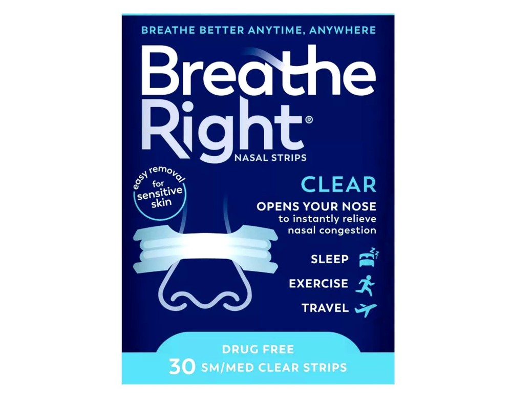 Breathe Right Nasal Strips Small Medium Clear 30 Count - 3 Pack
