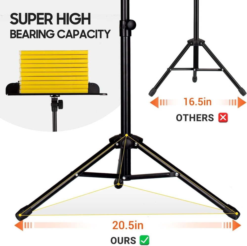 Adjustable Music Stand - Holds Thick Books & Tablets