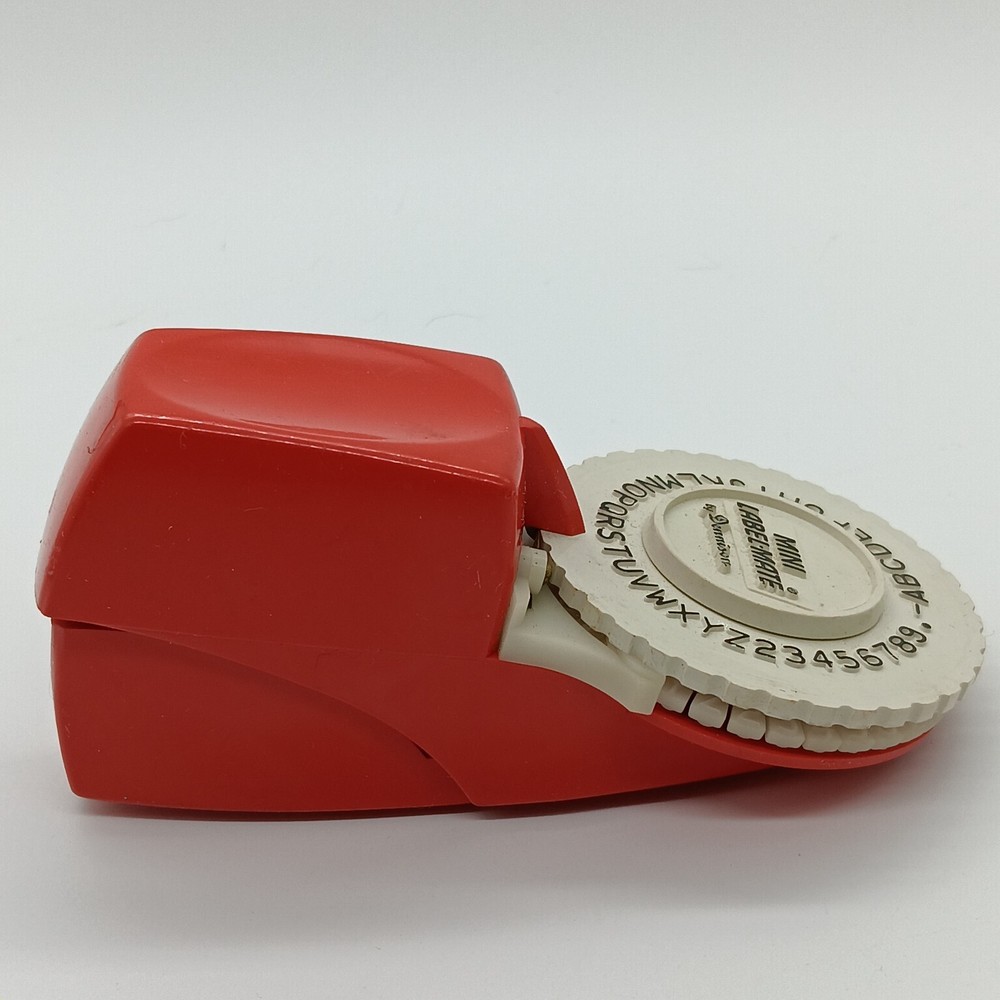 Mini Label Mate Dennison Label Maker Red Vtg