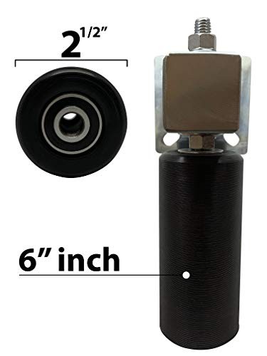 Adjustable Slide Gate Guide Rollers Upper Bolted Bracket Mount 6” Black Dual