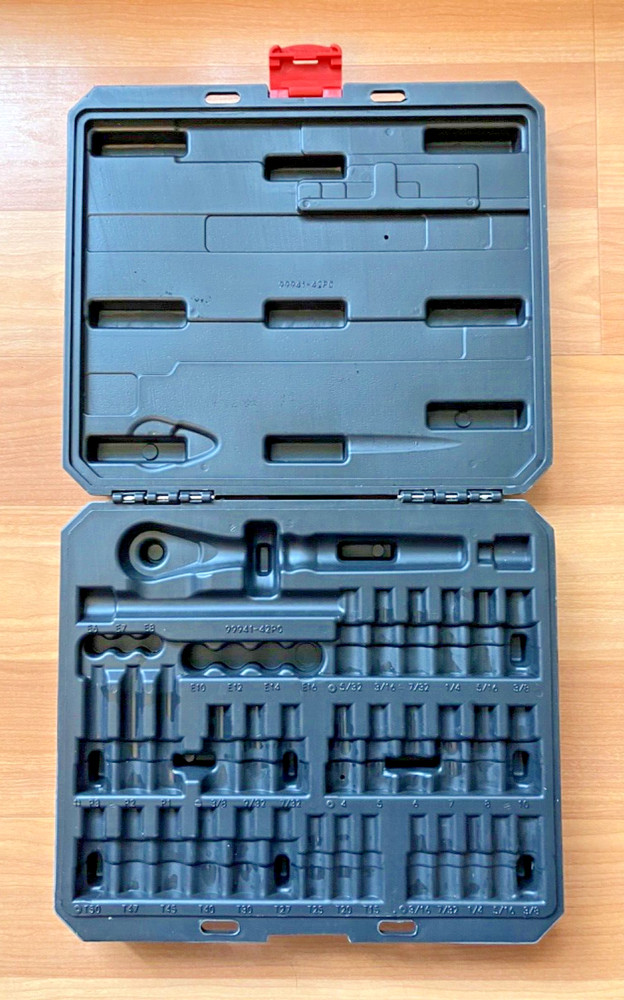 CRAFTSMAN 42 pc *EMPTY* Socket Set Storage Case 3/8" and 1/4" Drive *NO TOOLS*