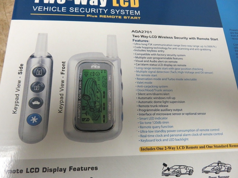 Two-way LCD Vehicle Security System W/ 2-way LCD Remotes & Standard Remote