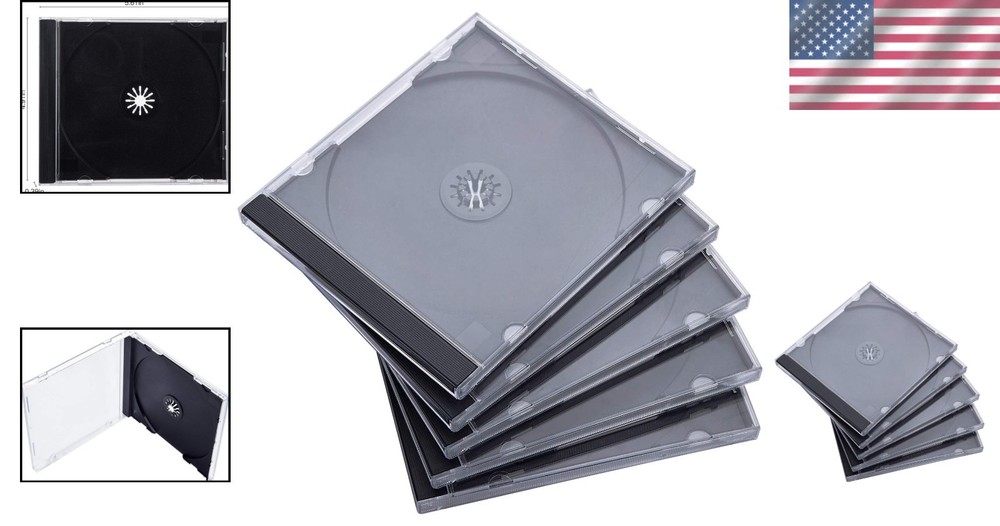 Protective CD Jewel Cases, 10.4mm, 50 Pack