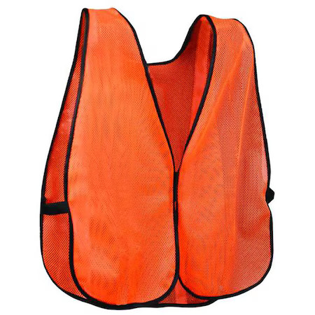 Condor 2Re20 High Visibility Safety Vest, Polyester Mesh, Hook-And-Loop