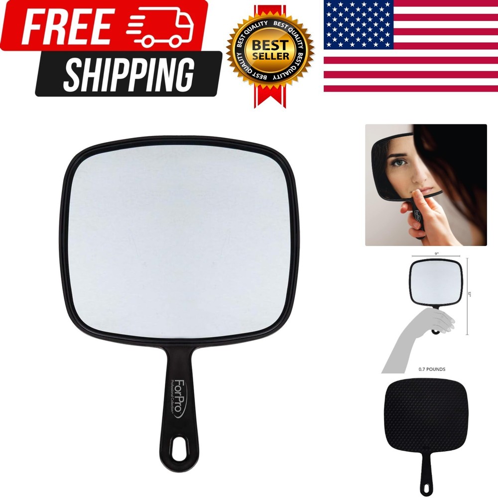 Extra Large Hand Mirror with Handle, 9" W x 12" L, Multi-Purpose Handheld Mirror