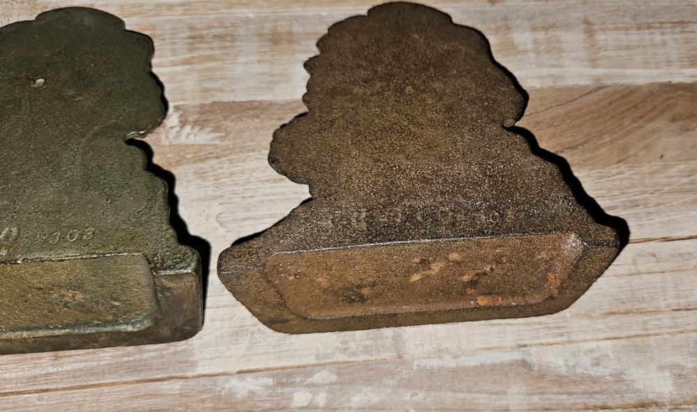Antique Golf Bookend Set Original Cast Iron