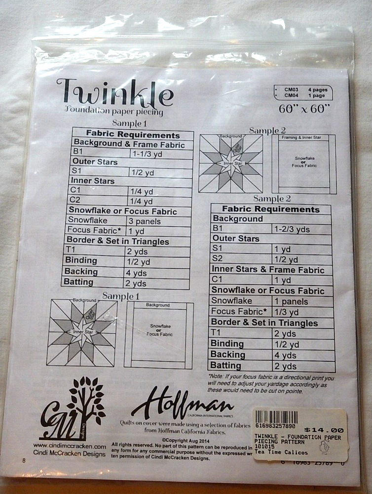 Hoffman Foundation Paper Piecing TWINKLE ©2014 60" x 60"