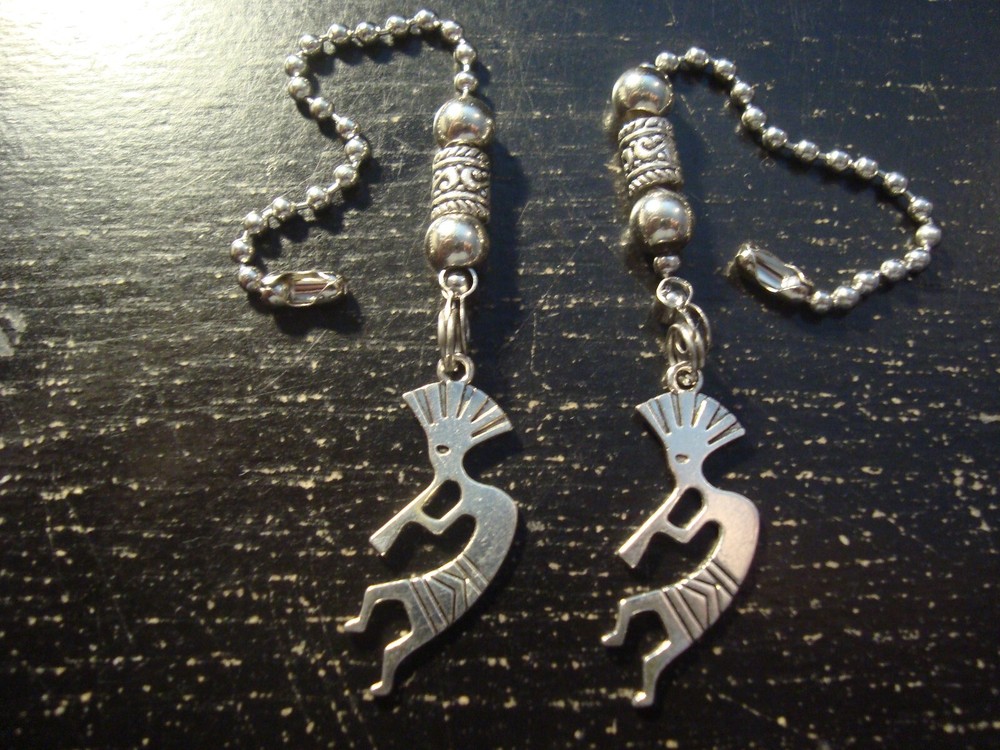 Pair Kokopelli Ceiling Fan Pull Chains – Decorative Light/Lamp Pulls