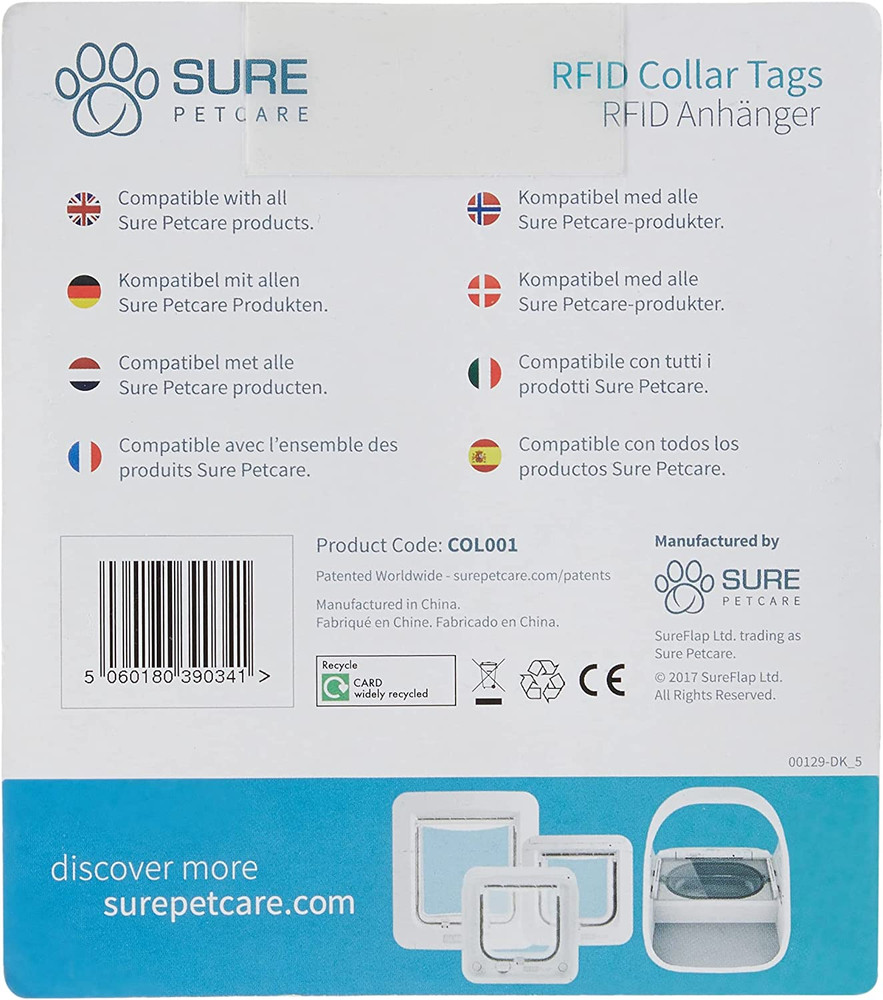 RFID Collar Tags for Non-Microchipped Pets Pack of Two
