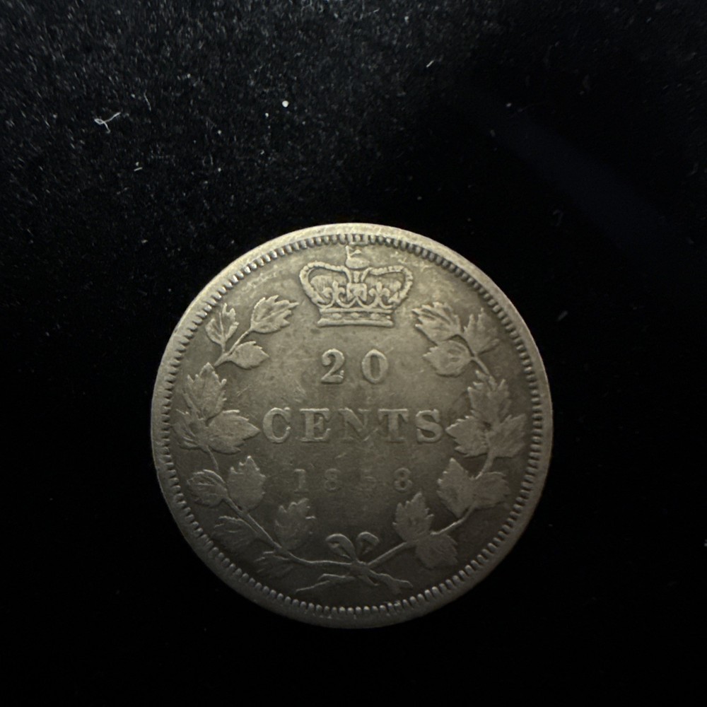 1858 Canada Twenty Cent 20C Silver Coin A5