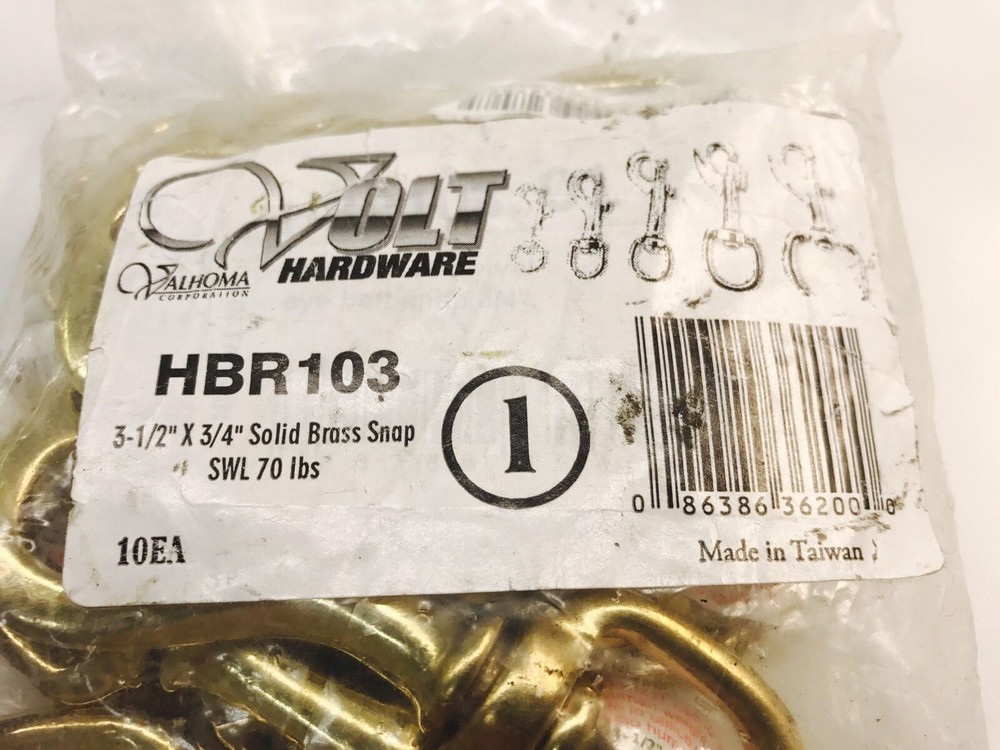 (10 pack) Volt Hardware Solid Brass Snaps, Swivel, 70lbs 3-1/2" x 3/4"