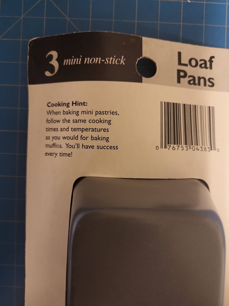 Bradshaw 3 Mini Loaf Pans Nonstick Bakeware Small Bread Cake Baking Pan Set